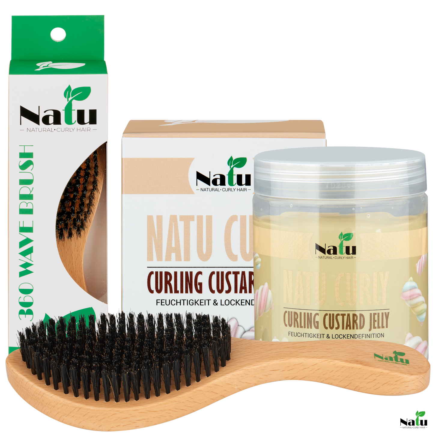 Spar-Set No 1 I Medium Wave Brush mit Naturborsten I Custard Stylinggel