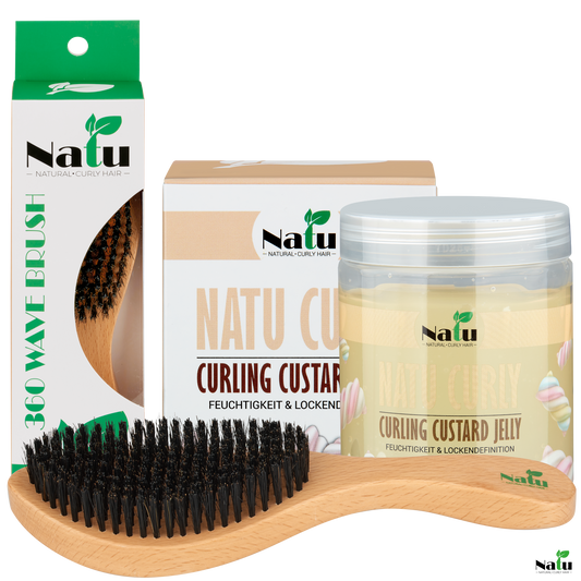 Spar-Set No 1 I  Medium Wave Brush mit Naturborsten I Custard Stylinggel