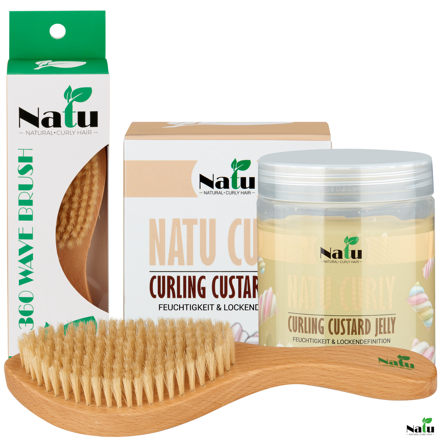 Spar-Set No 2 I Soft Wave Brush mit Naturborsten I Custard Jelly Stylinggel