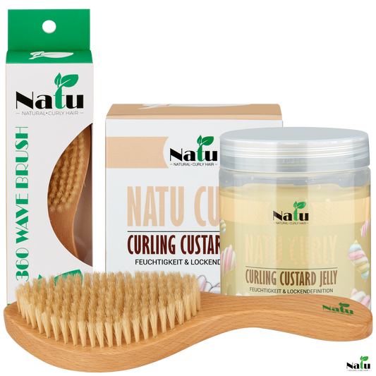 Spar-Set No 2 I Soft Wave Brush mit Naturborsten I Custard Jelly Stylinggel